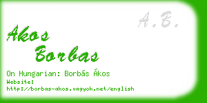 akos borbas business card